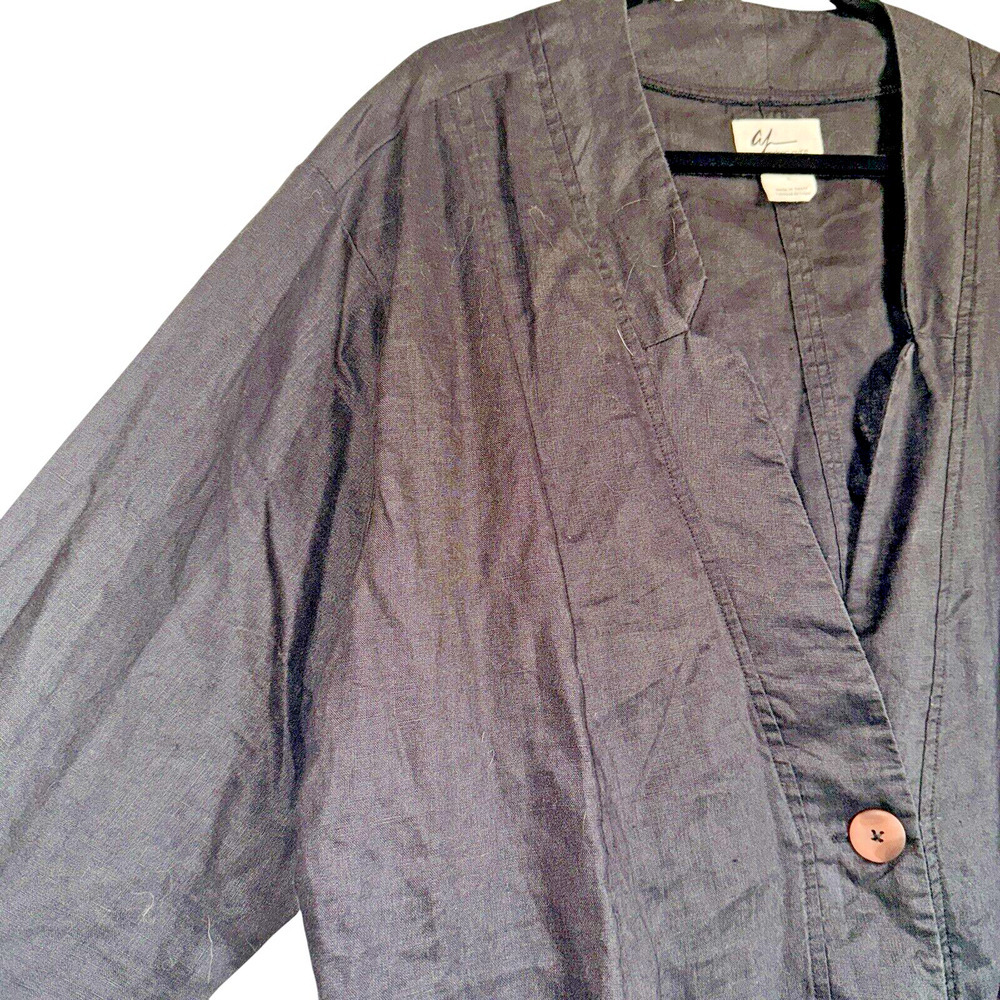 Andrea Jovine Sz L Linen Cardigan/Jacket Minimalist Lagenlook‎ Boho - Picture 6 of 11